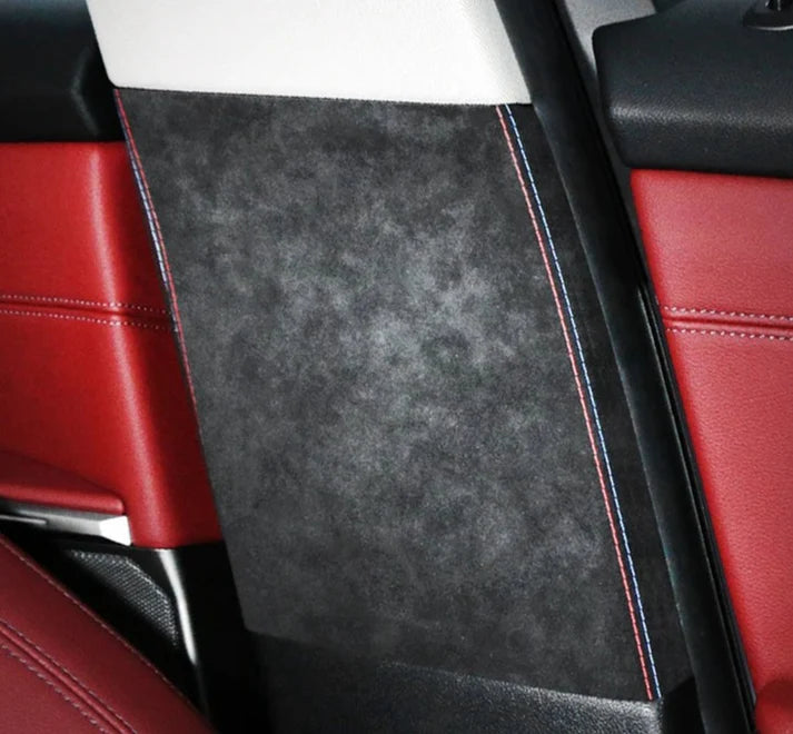 ALCANTARA / CARBON FIBER LEATHER B PILLAR COVER TRIM FOR F10 / F18 BMW 5 SERIES