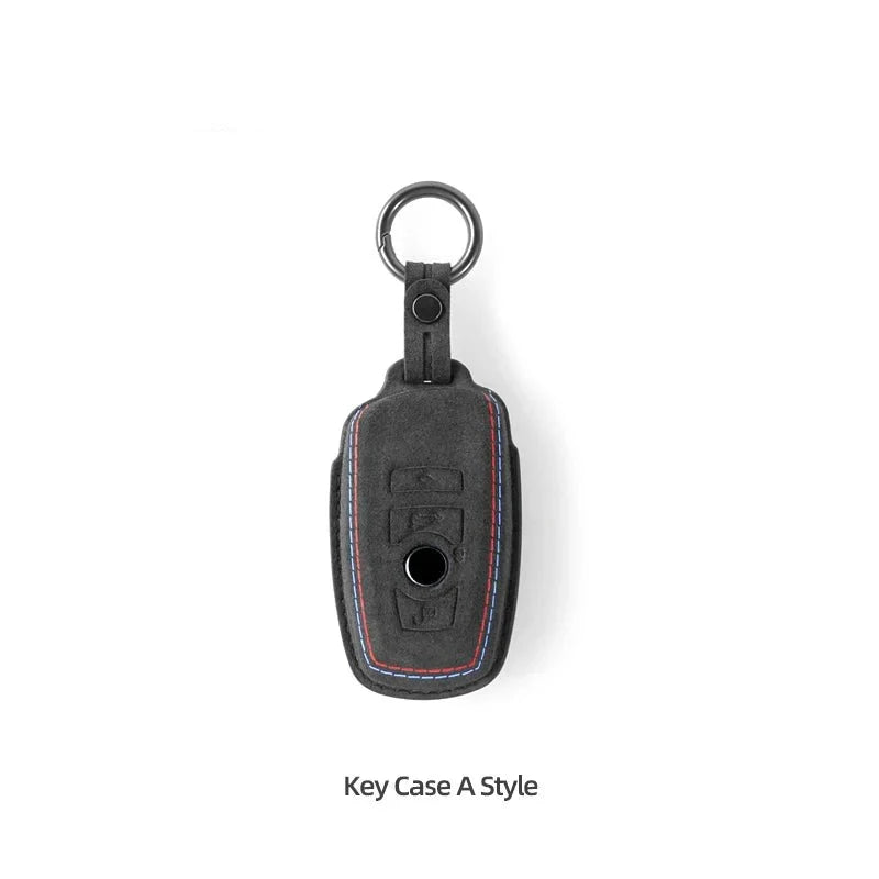 ALCANTARA KEY CASE / KEYCHAIN FOR E90 / E92 / F22 / F30 / F32 / F10 / G20 / G22 / G42 BMW 2 / 3 / 4 / 5 / 6 / 7 / 8 SERIES