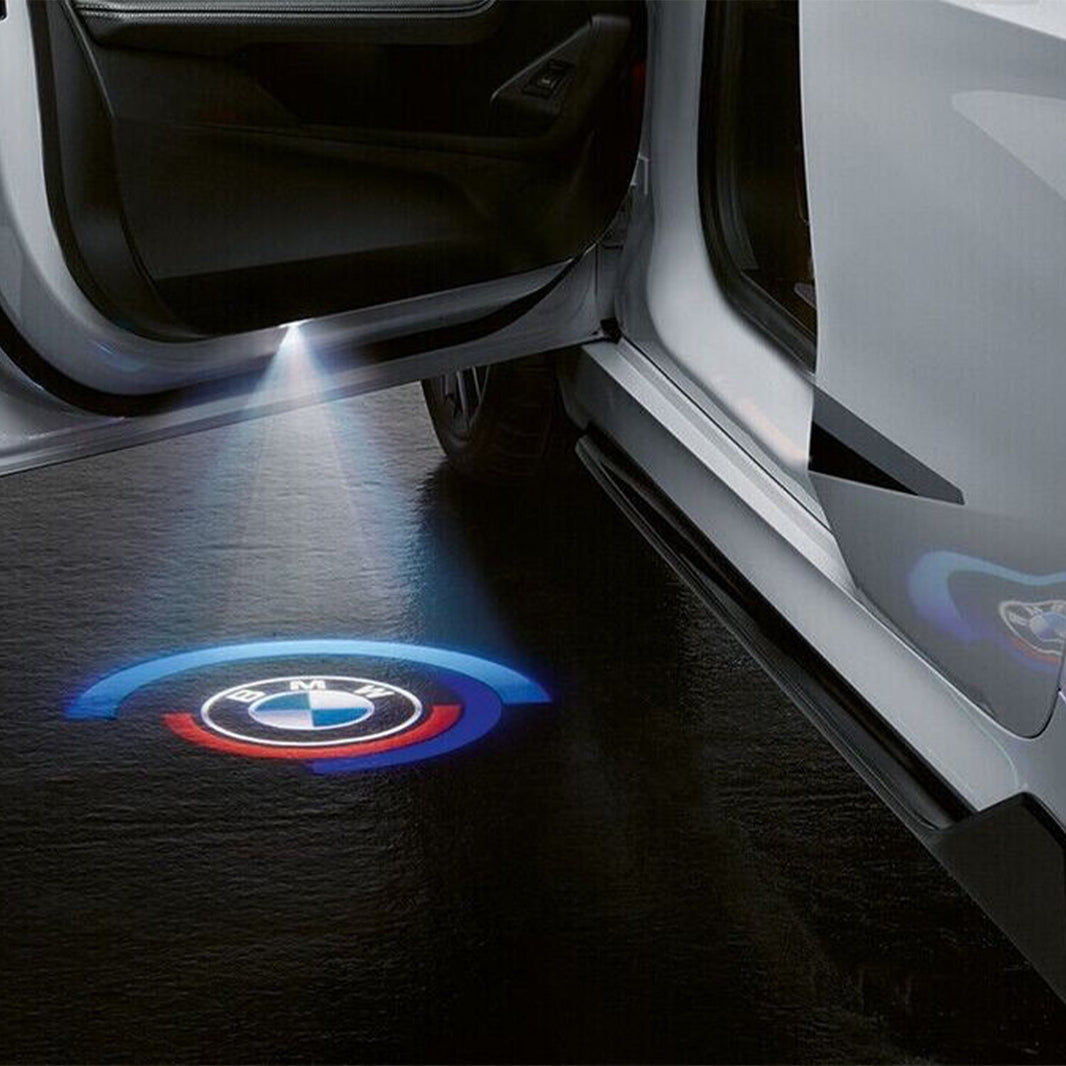 Genuine BMW 50th Anniversary Heritage LED Door Projectors 50mm