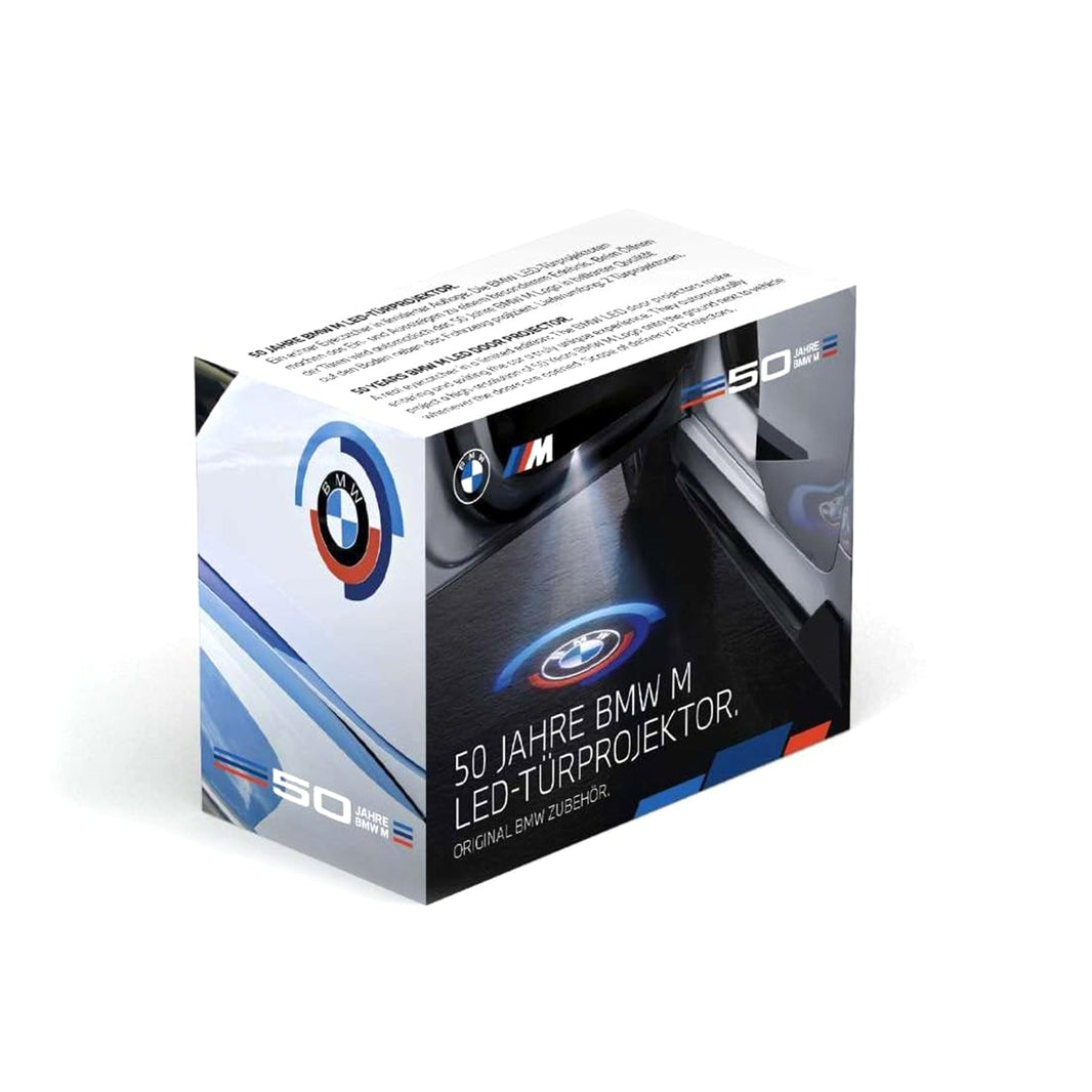 Genuine BMW 50th Anniversary Heritage LED Door Projectors 50mm