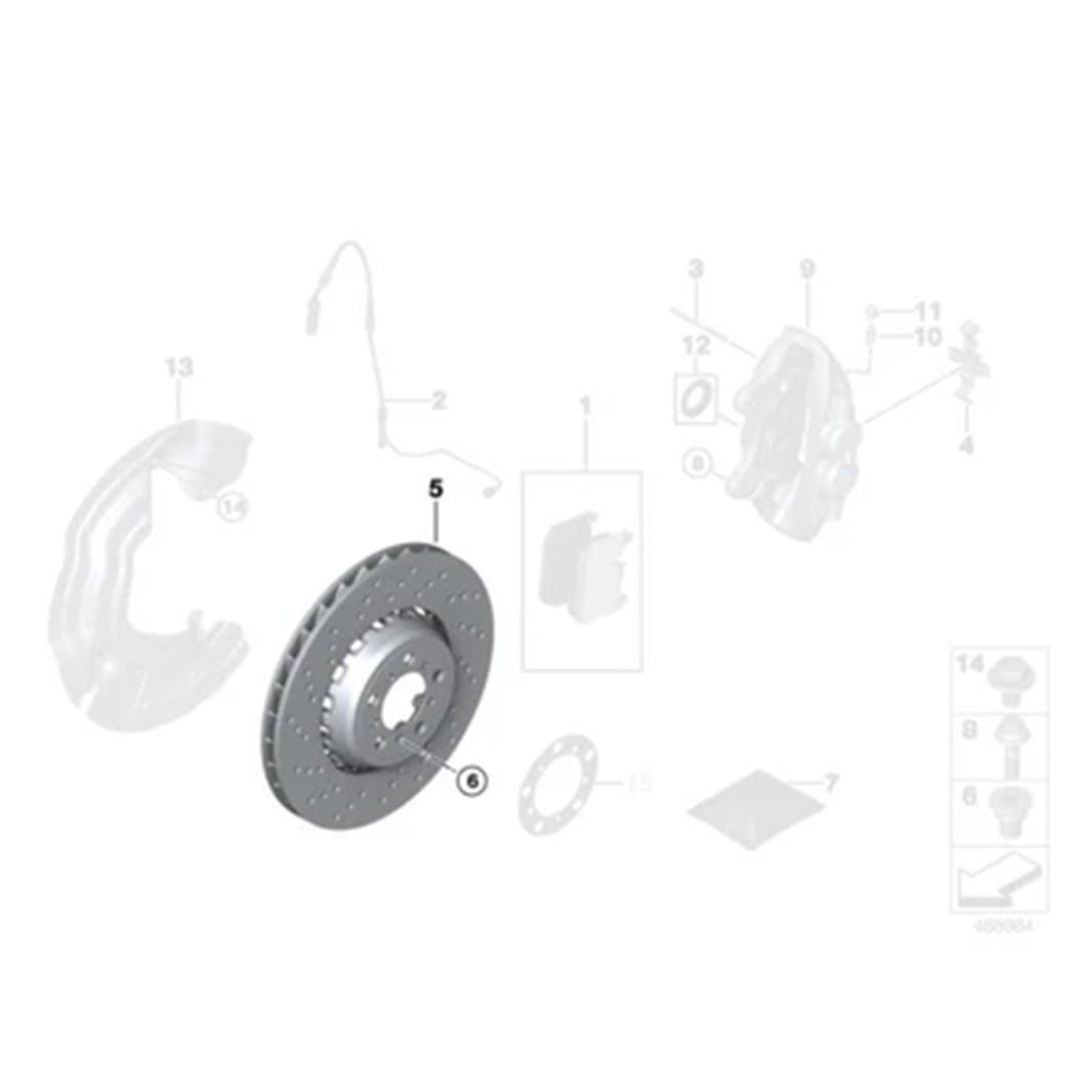Genuine BMW OEM F8X 380mm Front Brake Discs/Rotors Pair (F80 M3, F82/F83 M4 & F87 M2