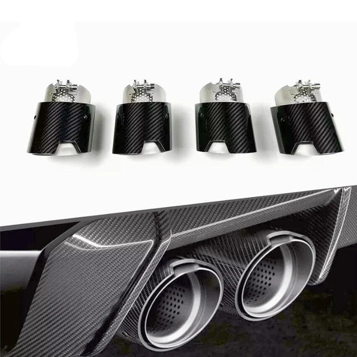 M Performance Style Stainless Steel Carbon Fiber Exhaust Tips for G80 / G82 M3 M4 BMW