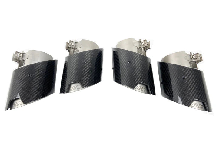 M Performance Style Stainless Steel Carbon Fiber Exhaust Tips for G80 / G82 M3 M4 BMW