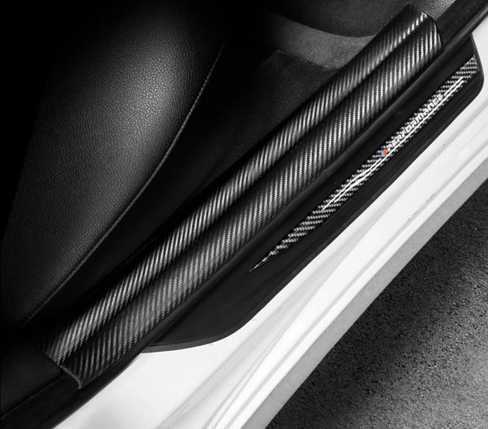 Carbon Fiber Style Door Sill Scuff Plates Trim For F10 5 Series BMW