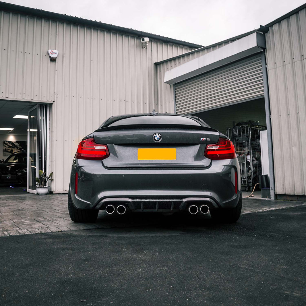 MHC+ BMW M2/M2 Competition Performance Style Rear Diffuser In Gloss Pre Preg Carbon Fibre (F87)