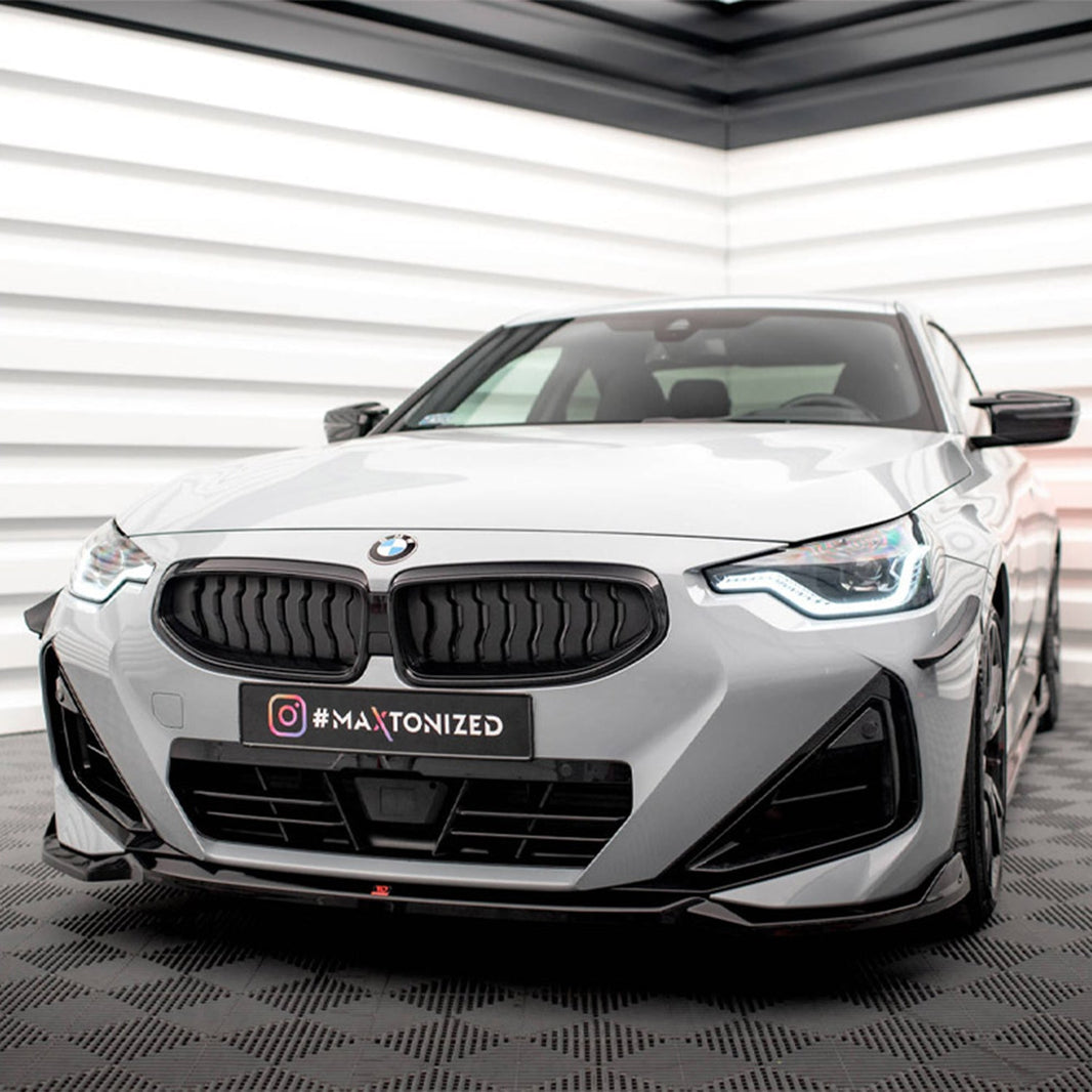 Maxton Design BMW M240i/2 Series V1 Front Splitter In Gloss Black (G42)