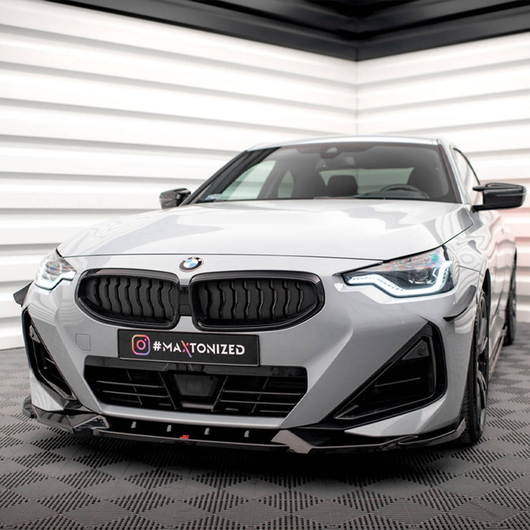 Maxton Design BMW M240i/2 Series V2 Front Splitter In Gloss Black (G42)