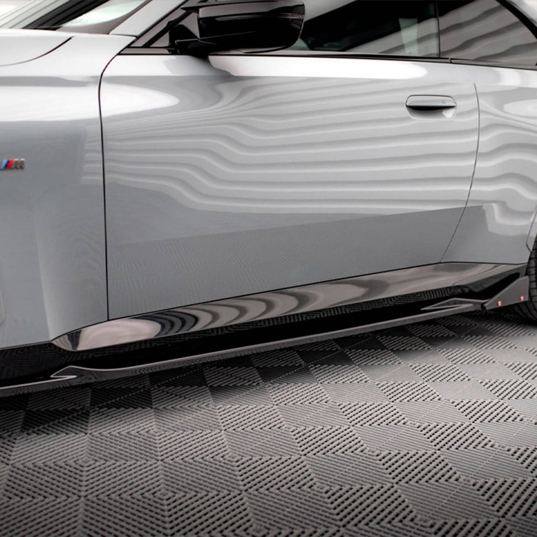 Maxton Design BMW M240i/2 Series V2 Side Skirts + Flaps In Gloss Black (G42)