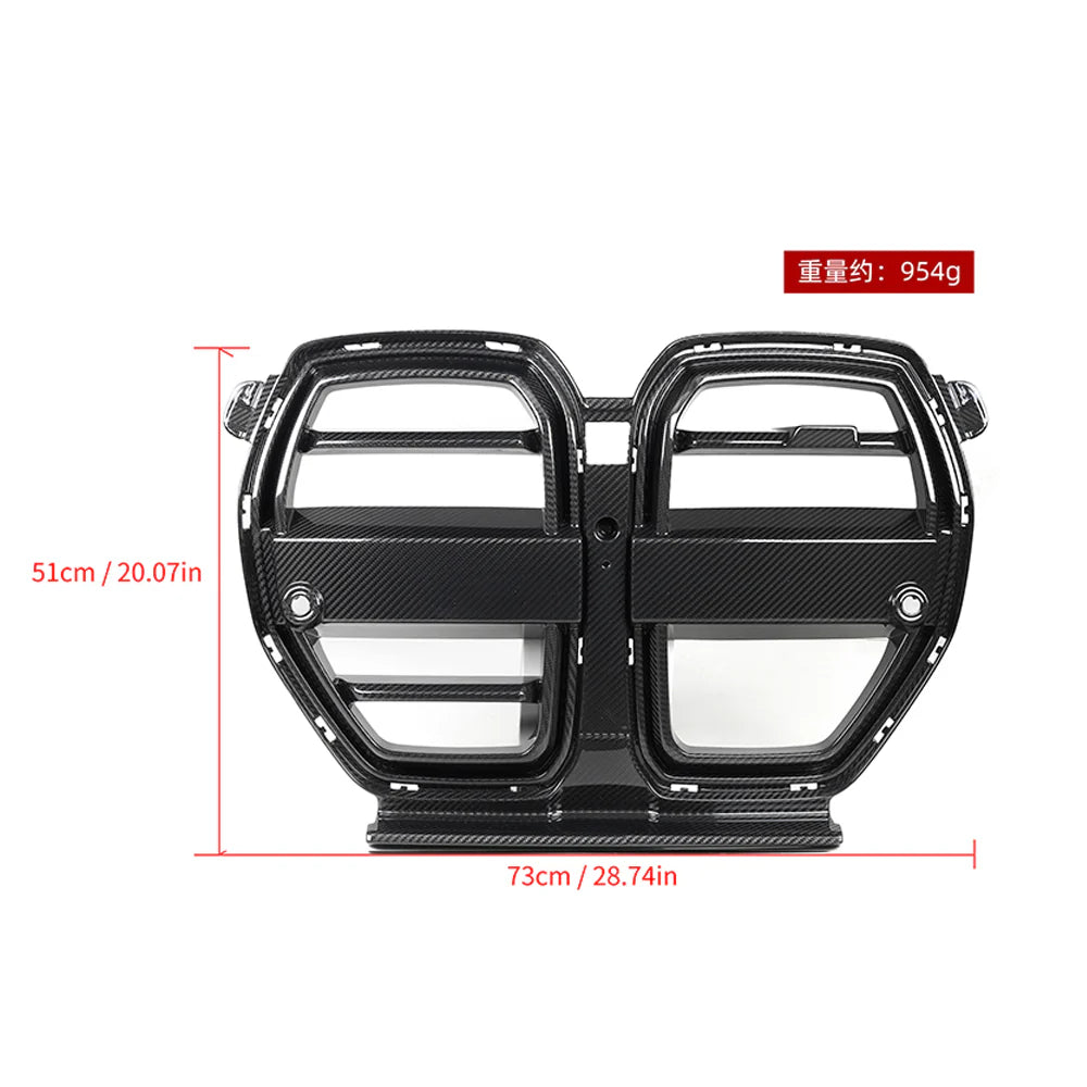SOOQOO BMW M3 G80 G81 M4 G82 G83 Prepreg Carbon Fiber SQ-V Front Grill With ACC