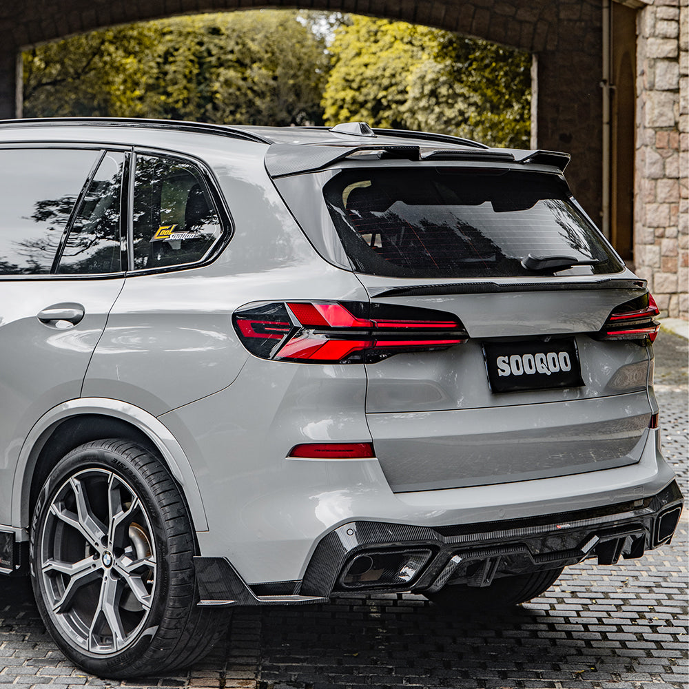 SooQoo BMW G05 X5 SQ Style Rear Diffuser In Gloss Carbon Fibre