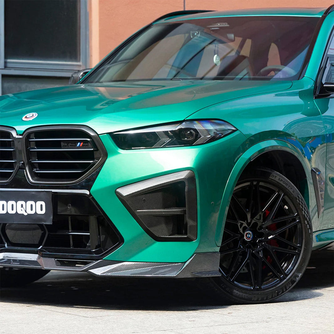 SooQoo BMW F95 X5M & F96 X6M LCI Front Ducts In Gloss Carbon Fibre