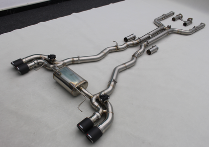 BMW Akrapovic Styled exhaust system for M8 M5 F90 F91 F92 F93 stainless with Carbon Tips