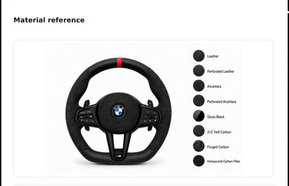 Aftermarket steering wheel fits any BMW with any button configuration, with or without heating and driver assist. BMW LCI CS 840d 840i M850iG14 G15 G16 M5 M8 F90 F91 F92 F93