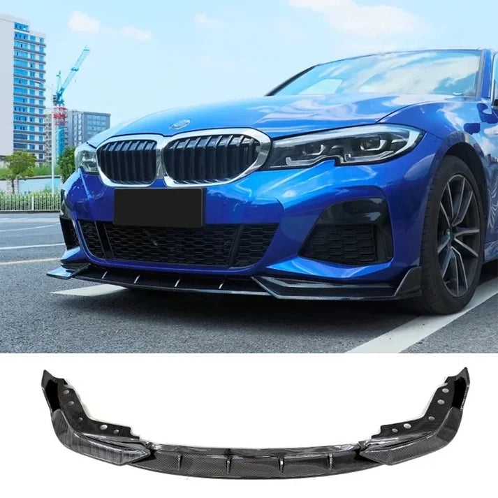 FD Style Carbon Fiber Look ABS Plastic Front Lip For G20 / G28 BMW 3 Series 330i M340i