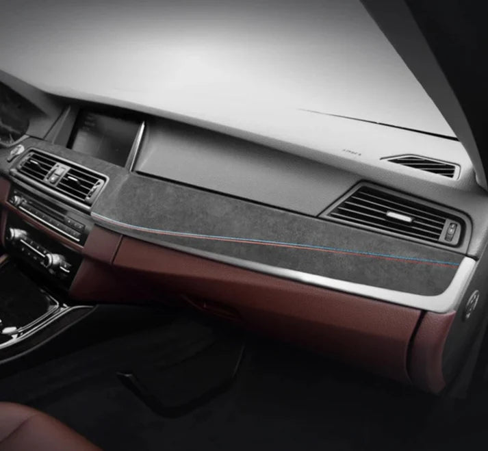 ALCANTARA / CARBON FIBER LEATHER DASH COVER TRIM FOR F10 / F18 BMW 5 SERIES