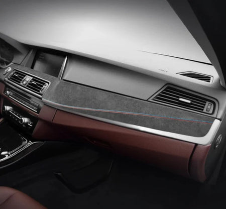 ALCANTARA / CARBON FIBER LEATHER DASH COVER TRIM FOR F10 / F18 BMW 5 SERIES