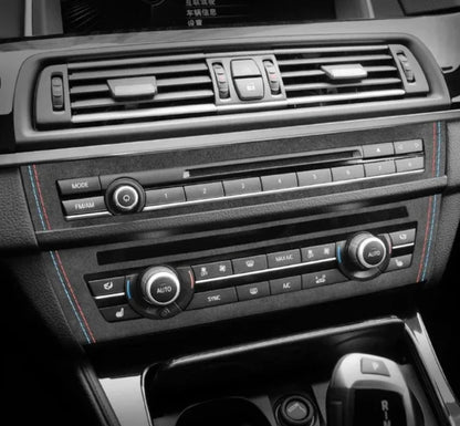 ALCANTARA / CARBON FIBER LEATHER CENTER CONSOLE COVER TRIM FOR F10 / F18 BMW 5 SERIES