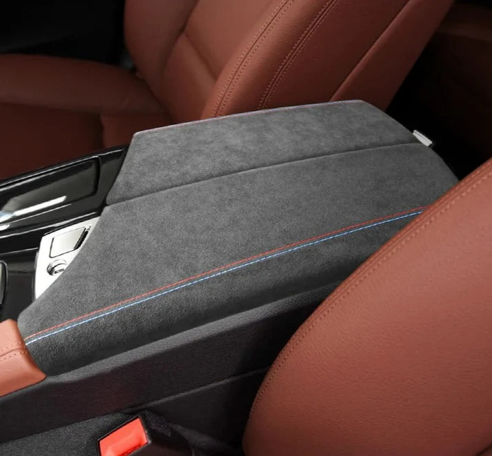 ALCANTARA / CARBON FIBER LEATHER ARMREST COVER TRIM FOR F10 / F18 BMW 5 SERIES
