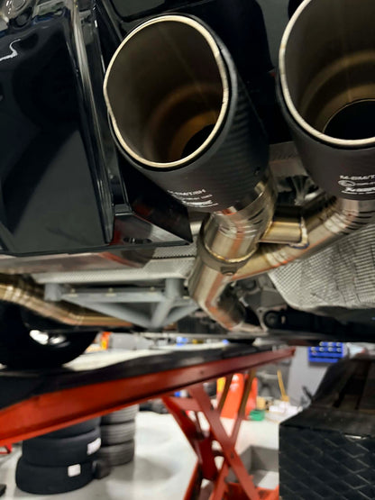 BMW G90 G99 M5 Akrapovic Style exhaust with tips stainless or Titanium