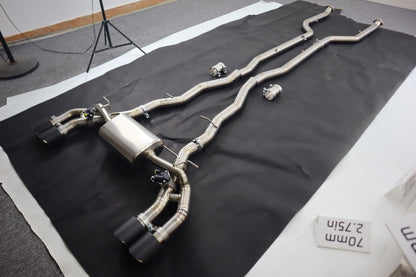 BMW G90 G99 M5 Akrapovic Style exhaust with tips stainless or Titanium