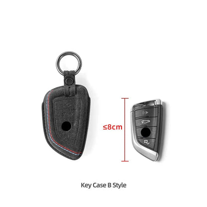 ALCANTARA KEY CASE / KEYCHAIN FOR E90 / E92 / F22 / F30 / F32 / F10 / G20 / G22 / G42 BMW 2 / 3 / 4 / 5 / 6 / 7 / 8 SERIES