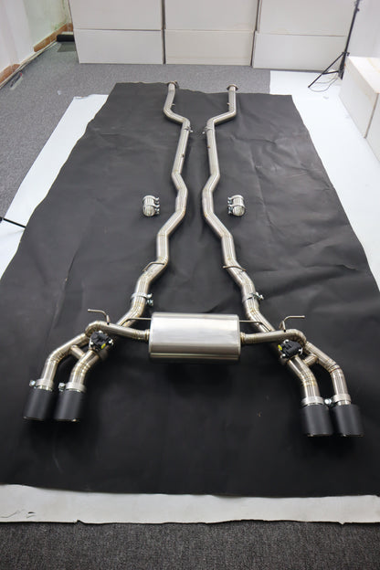 BMW G90 G99 M5 Akrapovic Style exhaust with tips stainless or Titanium