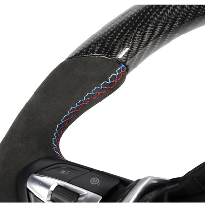 BMW FXX CARBON FIBRE & ALCANTARA FLAT BOTTOM CUSTOM STEERING WHEEL