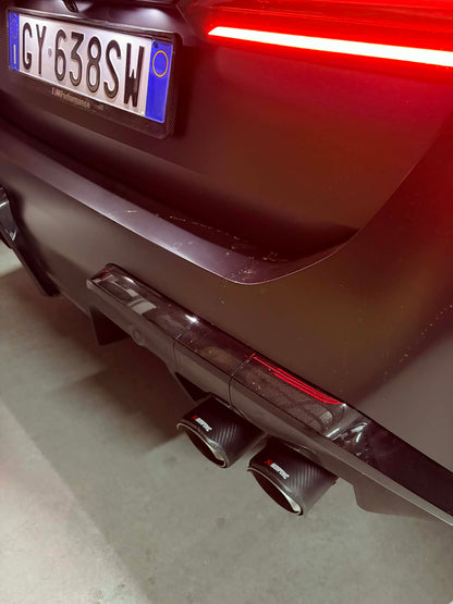 BMW G90 G99 M5 Akrapovic Style exhaust with tips stainless or Titanium