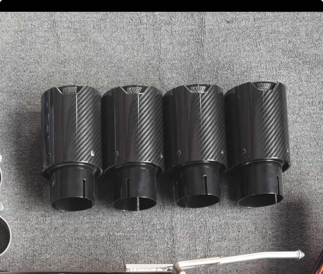 BMW M3 M4 G80 G81 G82 Titanium exhaust in gold with gold tips it MP carbon tips in stock