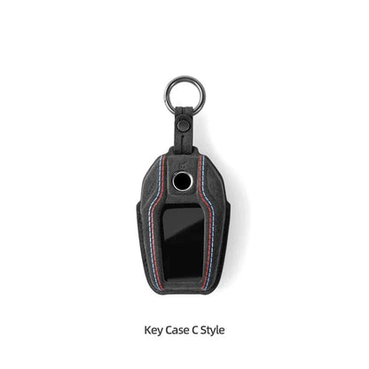 ALCANTARA KEY CASE / KEYCHAIN FOR E90 / E92 / F22 / F30 / F32 / F10 / G20 / G22 / G42 BMW 2 / 3 / 4 / 5 / 6 / 7 / 8 SERIES