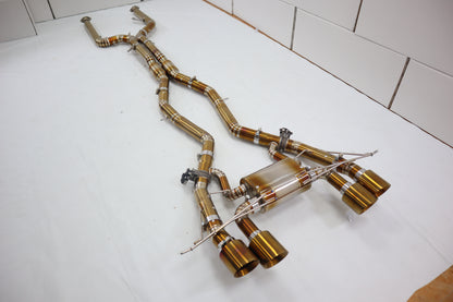 BMW M3 M4 G80 G81 G82 Titanium exhaust in gold with gold tips it MP carbon tips in stock