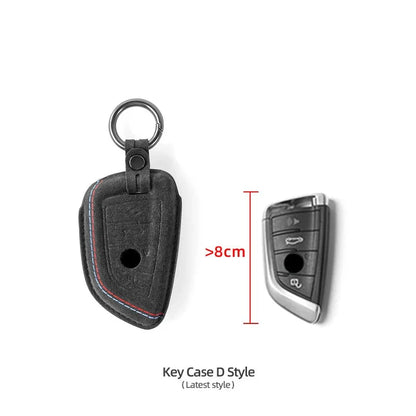 ALCANTARA KEY CASE / KEYCHAIN FOR E90 / E92 / F22 / F30 / F32 / F10 / G20 / G22 / G42 BMW 2 / 3 / 4 / 5 / 6 / 7 / 8 SERIES