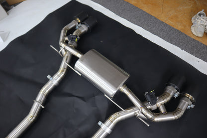 BMW G90 G99 M5 Akrapovic Style exhaust with tips stainless or Titanium