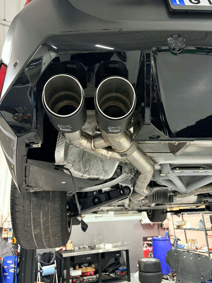 BMW G90 G99 M5 Akrapovic Style exhaust with tips stainless or Titanium