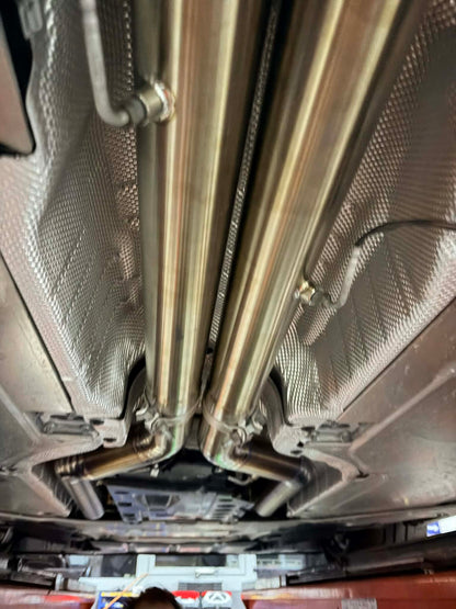 BMW G90 G99 M5 Akrapovic Style exhaust with tips stainless or Titanium