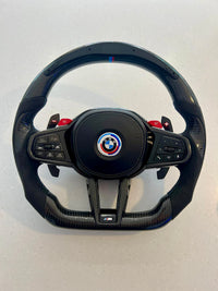 (BMW Custom carbon wheel with LED LCI Steering Wheel For BMW G14 G15 G16 F90 F92 F93 840i 840d M850i M8