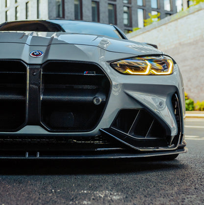 Adro Inc BMW G80, G81 M3 & G82, G83 M4 Front Splitter In Pre Preg Carbon Fibre For Adro Front Bumper
