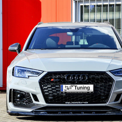 Audi RS4 B9 Avant Aggressive Front Splitter In Gloss Black