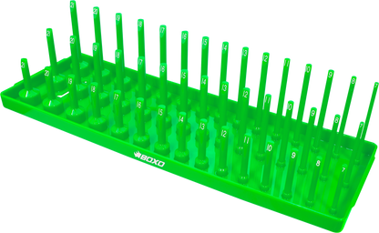 BOXO 45Pc 3/8" 3-Tier Vertical Socket Tray - Green or Red