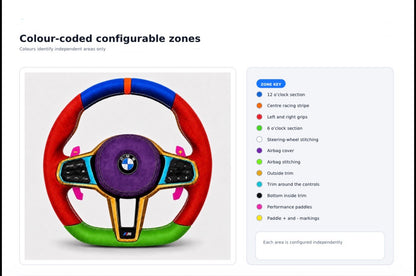 Aftermarket steering wheel fits any BMW with any button configuration, with or without heating and driver assist. BMW LCI CS 840d 840i M850iG14 G15 G16 M5 M8 F90 F91 F92 F93