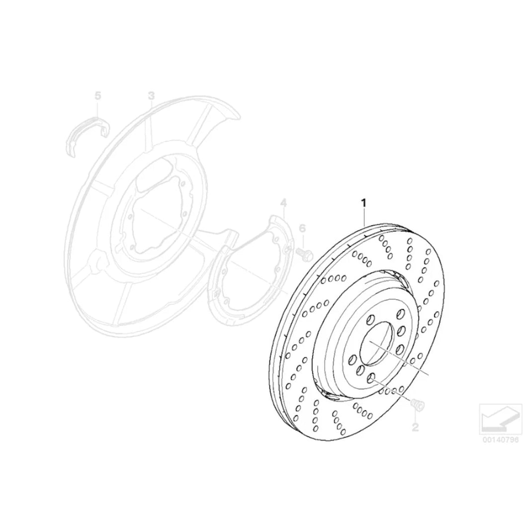 Genuine BMW OEM Rear Brake Discs/Rotors Pair For BMW F10 M5 & F06/F12/F13 M6