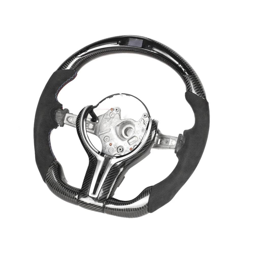 BMW FXX CARBON FIBRE / ALCANTARA / LED FLAT BOTTOM CUSTOM STEERING WHEEL