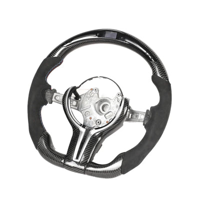 BMW FXX CARBON FIBRE / ALCANTARA / LED FLAT BOTTOM CUSTOM STEERING WHEEL