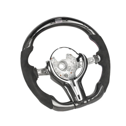 BMW FXX CARBON FIBRE / ALCANTARA / LED FLAT BOTTOM CUSTOM STEERING WHEEL