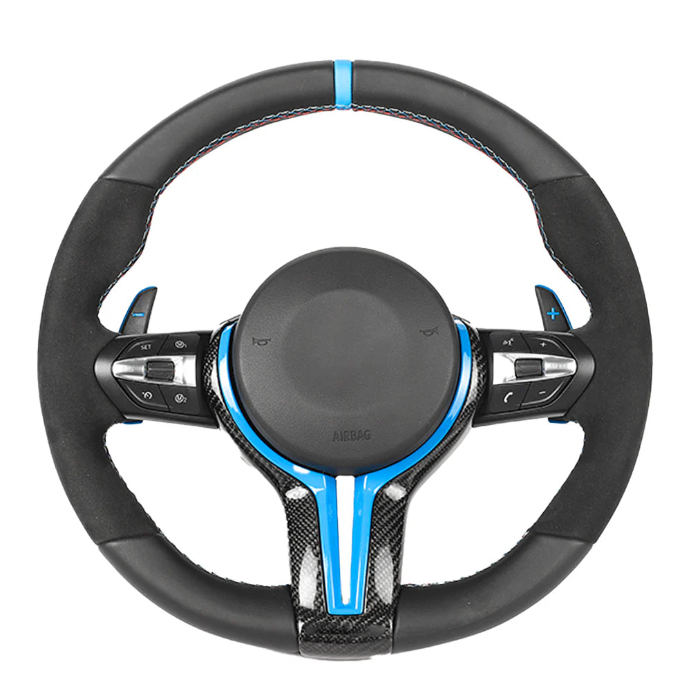 BMW FXX LEATHER / ALCANTARA / FLAT BOTTOM CUSTOM STEERING WHEEL
