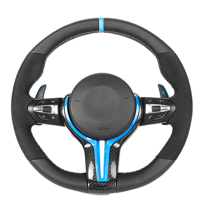 BMW FXX LEATHER / ALCANTARA / FLAT BOTTOM CUSTOM STEERING WHEEL
