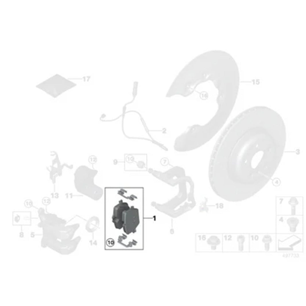 Genuine BMW G Series Rear Brake Pads (G42 M240i, G20 M340i, G22 M440i & more)