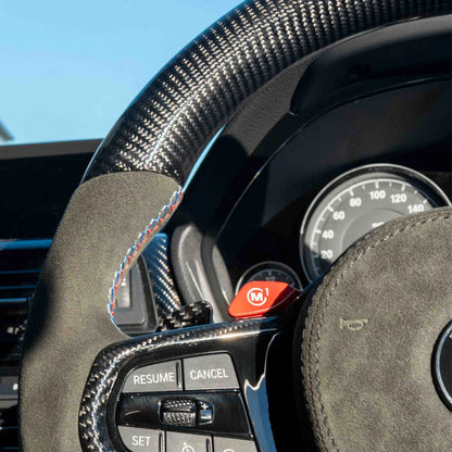 BMW GXX LCI CARBON FIBRE / ALCANTARA FLAT BOTTOM CUSTOM STEERING WHEEL