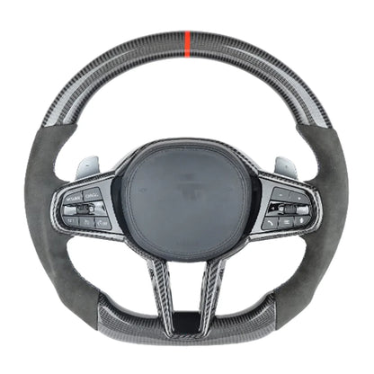 BMW GXX LCI CARBON FIBRE / ALCANTARA FLAT BOTTOM CUSTOM STEERING WHEEL
