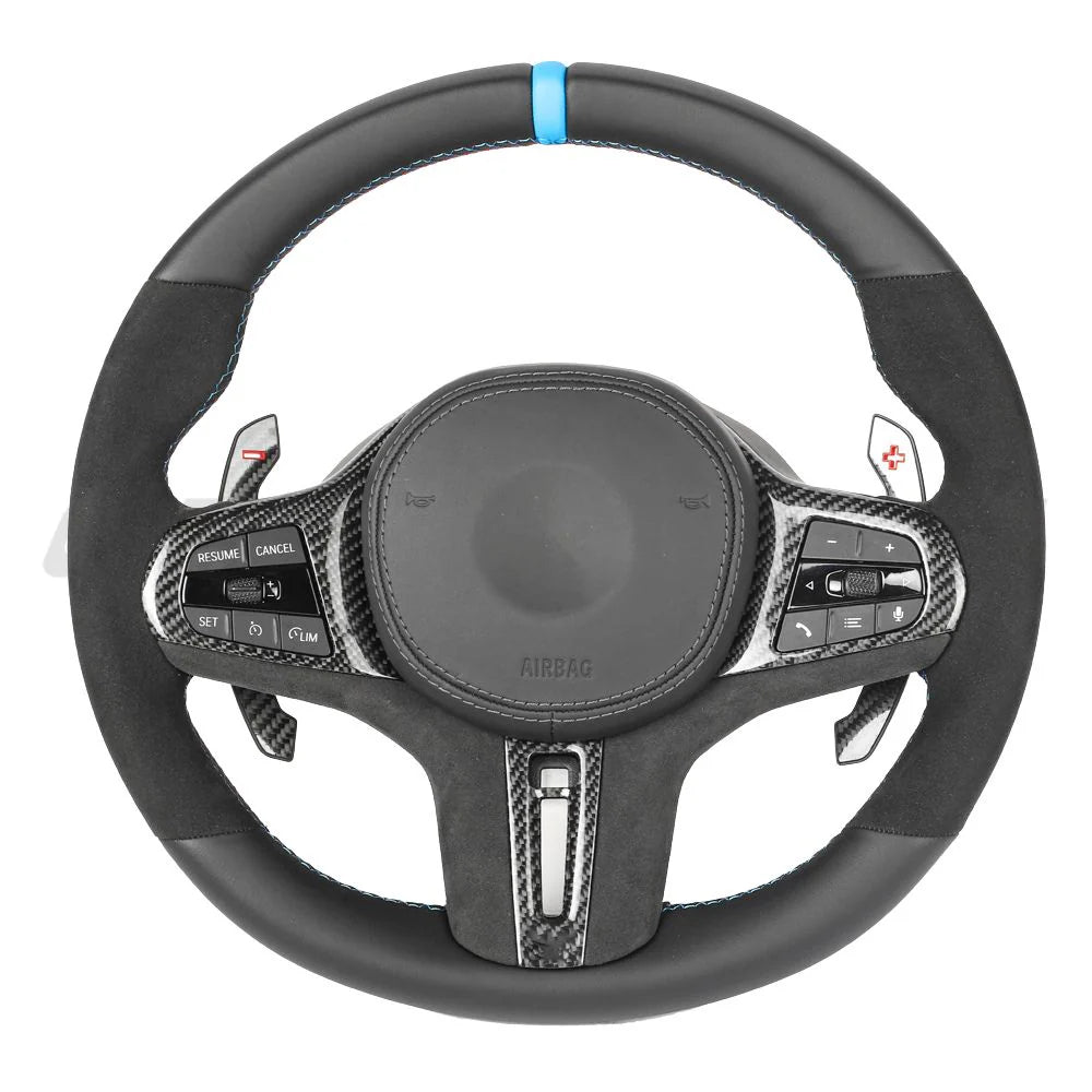 Gxx BMW Gxx ALCANTARA/LEATHER FLAT BOTTOM CUSTOM STEERING WHEEL – RCW ...